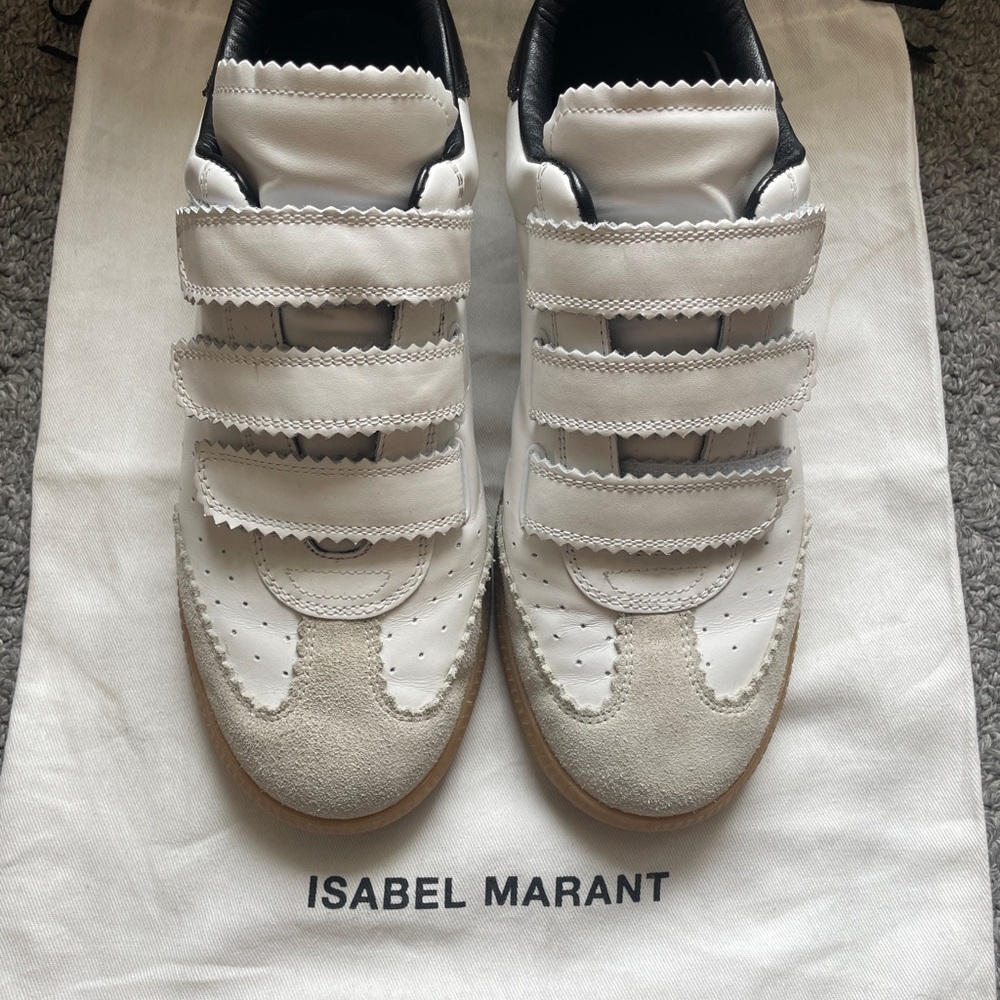 Isabel Marant White and Cream Sneakers